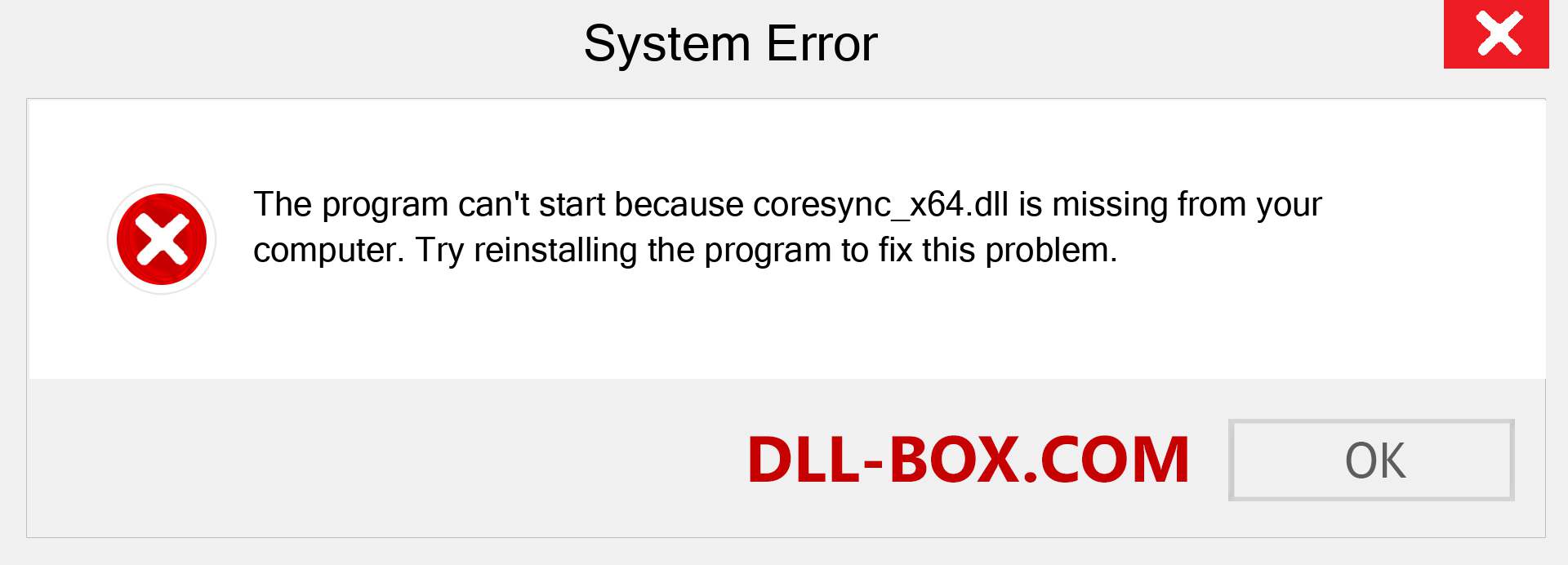  coresync_x64.dll file is missing?. Download for Windows 7, 8, 10 - Fix  coresync_x64 dll Missing Error on Windows, photos, images