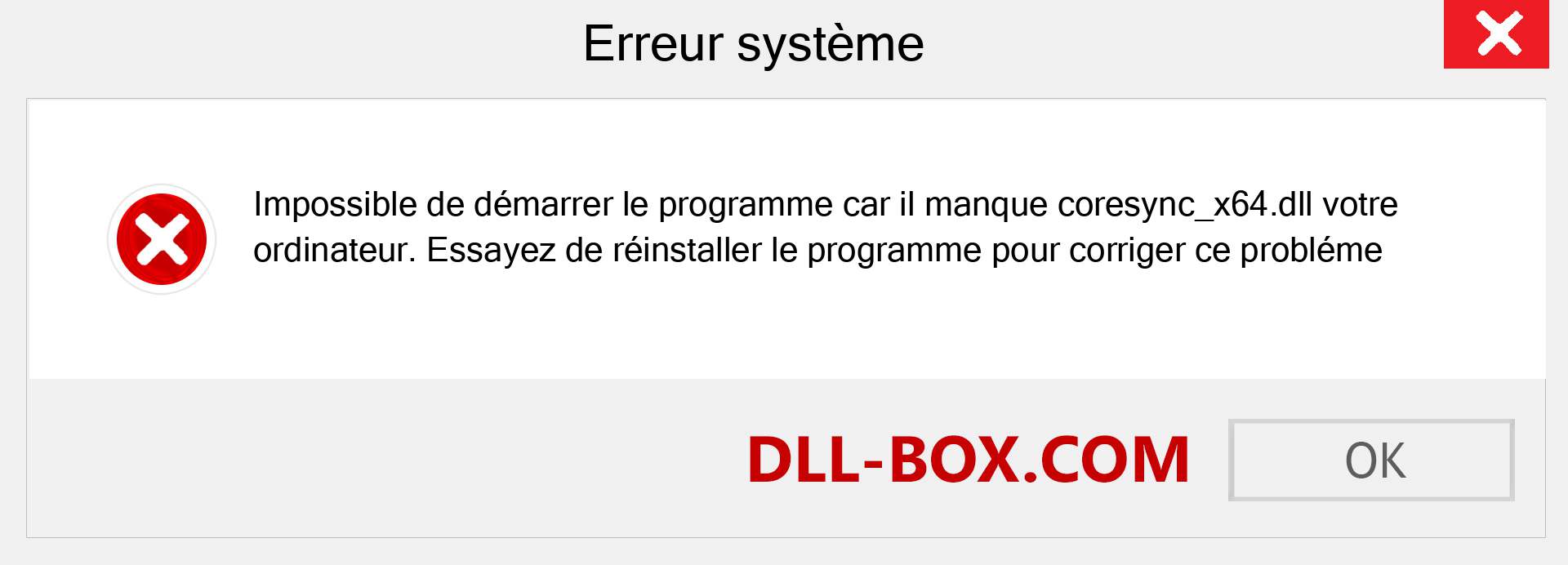 Le fichier coresync_x64.dll est manquant ?. Télécharger pour Windows 7, 8, 10 - Correction de l'erreur manquante coresync_x64 dll sur Windows, photos, images